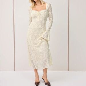 Cider Ivory Lace Midi Dress